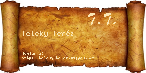 Teleky Teréz névjegykártya